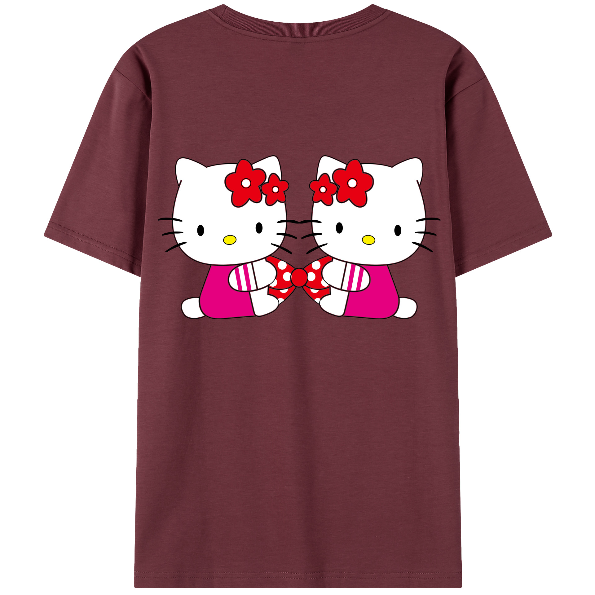 （画像用） Hello Kitty ハローキティ 綿100％半袖Tシャツ（背面プリント）